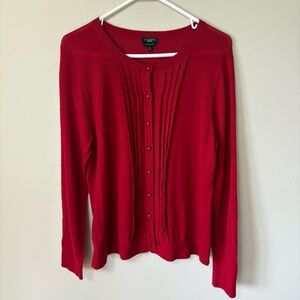 Talbots Merino Wool Lightweight Cardigan Dark Red M